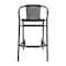 Flash Furniture Lila  Commercial Grade Indoor-Outdoor PE Rattan Restaurant Barstool with Black Aluminum Frame and Footrest in Black, PK2 2-SDA-AD632032R-BK-GG - alternate 19