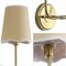Jonathan Y Lila 15" 2-Light Traditional Coastal Scalloped Fabric Shade/Metal LED Vanity Light, Brass Gold/Brown JYL1608A - alternate 10