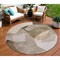 Homeroots 8' Taupe And Beige Round Abstract Washable Indoor Outdoor Area Rug 630461 - alternate 1