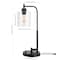 Jonathan Y Axel Modern 23" Iron/Seeded Glass Farmhouse Industrial USB Charging LED Task Lamp, Black JYL3078A - alternate 9