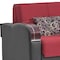 Homeroots 74" Red Chenille Sleeper Sofa And Toss Pillows With Brown Legs 607197 - alternate 6