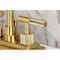 Kingston Brass Knurled Double-Handle 4" Centerset Bathroom Faucet with Brass Pop-Up, Brushed Brass KS6647KNL - alternate 5