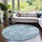 Homeroots 8' Teal Blue And Aqua Round Abstract Washable Indoor Outdoor Area Rug 587490 - alternate 5