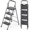 Wrightmaster 4 ft. Metal Lightweight Step Ladder, 9 ft. Reach, with Anti-slip Pedals, 500 lbs. Load Capacity ZOR-WK15B-4-DF - alternate 1
