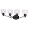 Vaxcel Bellwood 28 in. 4-Light Traditional Black Bathroom Vanity Fixture, Glass Shade W0521 - alternate 1