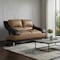 Homeroots 62in Brown and Black And Silver Faux Leather Loveseat 329532 - alternate 5