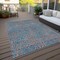 Homeroots 3' X 5' Teal Blue And Pink Abstract Washable Indoor Outdoor Area Rug 599838 - alternate 8