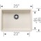 Blanco Precis 25" ADA Single Bowl, Soft White 443082 - alternate 3