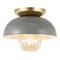 Jonathan Y Paulina 8.5" 1-Light Classic Industrial Iron LED Flush Mount, Gray/Gold Painting JYL1327C - alternate 1