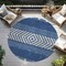 Homeroots 8' Navy Blue Ivory And Beige Round Southwestern Washable Indoor Outdoor Area Rug 613929 - alternate 8