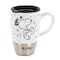 Mr. Coffee Snoopy Time 15 Ounce Ceramic Travel Mug in White and Stainless Steel With Lid 136639.01 - alternate 1