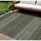 Homeroots 8' X 10' Brown Green And Olive Green Tribal Washable Indoor Outdoor Area Rug 582551 - alternate 1