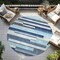 Homeroots 8' Blue Gray And Ivory Round Striped Washable Indoor Outdoor Area Rug 613262 - alternate 8
