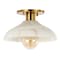 Jonathan Y Amara 10" 1-Light Mid-Century Classic Alabaster/Iron LED Semi Flush Mount, White/Brass Gold JYL1207A - alternate 11