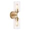 Jonathan Y Giles 16" 2-Light Farmhouse Industrial Iron Cylinder LED Sconce, Brass Gold/Clear JYL9548B - alternate 1