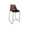 Homeroots 27" Brown and Black Leather and Iron Counter Height Bar Chair 527554 - alternate 5