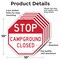 Signmission Stop Campground Closed, 10 inch X 10 inch, Aluminum Metal Signs, 5PK OC-A-5Pack-10-285 - alternate 5