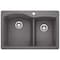 Blanco Diamond 1-3/4 Bowl Dual Deck, Cinder 441465 - alternate 1