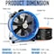 Edendirect 12 in. 1-Speed Heavy Duty Drum Fan in Blue with 3350 RPM, Button Control IR-TY-ZLFJ-TZ - alternate 13