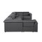 Homeroots Dark Gray Italian Leather Power Reclining U Shaped Eight Piece Sectional With Console 634666 - alternate 8