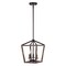 Jonathan Y Oria 10" 3-Light Iron Farmhouse Industrial Lantern LED Pendant, Oil Rubbed Bronze/Faux Wood JYL1321A - alternate 13