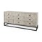 Homeroots 70in Light Brown Wood Carved Geometric Nine Drawer Sideboard 611018 - alternate 1