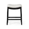 Homeroots 26" White and Black Fabric and Solid Wood Backless Counter Height Bar Chair 632363 - alternate 7