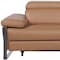 Homeroots 77in Chestnut and Black Italian Leather Power Reclining Loveseat 720499 - alternate 9