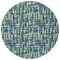 Homeroots 8' Navy Blue Green And Ivory Round Abstract Washable Indoor Outdoor Area Rug 602577 - alternate 9