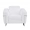 Homeroots 41" White Italian Leather Power Recliner Chair 482247 - alternate 1