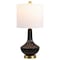 Jonathan Y Parker 21.5" Contemporary Traditional Ceramic/Metal Gourd LED Table Lamp, Brass/Black JYL1030B - alternate 1
