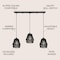 Jonathan Y Ibiza Island 30" 3-Light Woven Rope/Metal Bohemian Coastal LED Linear Pendant, Black JYL1124B - alternate 11