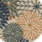 Homeroots 5' Blue Green And Yellow Round Floral Indoor Outdoor Area Rug 548136 - alternate 9