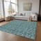 Homeroots 5' X 8' Teal Blue Aqua And Ivory Floral Washable Indoor Outdoor Area Rug 581925 - alternate 9
