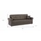 Homeroots 89" Brown Faux Leather Convertible Futon Sleeper Sofa And Toss Pillows With Storage 607108 - alternate 8