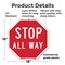 Signmission Stop All Way, 18 Inch X 18 Inch, Plastic Sign OC-P-18-9 - alternate 7