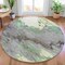 Homeroots 8' Green And Gray Round Abstract Washable Indoor Outdoor Area Rug 631881 - alternate 8