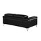 Homeroots 70" Black And Silver Metallic Top Grain Leather Loveseat 534096 - alternate 17
