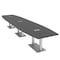 Skutchi Designs Boat Conference Table With Power, 48 in W, 192 in L, Grey HAR-BOT-48x192-DOU-WA7949-ESIL - alternate 1