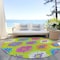 Homeroots 8' Lime Green Pink And Purple Round Southwestern Washable Indoor Outdoor Area Rug 615148 - alternate 8