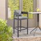 Armen Living Menorca Outdoor Patio Bar Stool in Aluminum with Gray Cushions LCMQBAGR30 - alternate 7