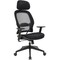 Office Star Professional Air Grid Chair with Adjustable Headrest, Mesh Seat Material, 5-star Base, Black 55403 - alternate 2