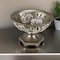 Homeroots 13" Brushed Silver Leaf Polyresin Decorative Pedestal Bowl with Orbs 468319 - alternate 5