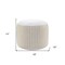 Homeroots 18" White Jute Blend Round Geometric Pouf Ottoman 534099 - alternate 8
