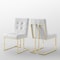 Homeroots Set of Two Tufted White and Gold Upholstered Faux Leather Dining Side Chairs 543550 - alternate 8