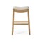 Homeroots 31" Beige and Natural Fabric and Solid Wood Backless Bar Height Bar Chair 632486 - alternate 7