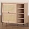 Baxton Studio Malcolm Mid-Century Modern Oak Brown Wood Shoe Cabinet with Flipper Doors 252-14024-ZORO - alternate 10