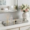 Homeroots 32in Silver Mirrored Glass Handmade Vanity Tray With Handles 713543 - alternate 8