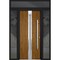 Vdomdoors Steel Door Deux 1744 Natural Oak 2 Sidelight and Transom Black Window Stainless Inserts Single Mode DEUX1744EXD-OAKB-W12+36+12xH80+16-LH-O - alternate 1