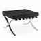 Homeroots 24" Black Genuine Leather and Silver Tufted Footstool Ottoman 520803 - alternate 9